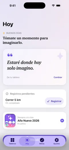 La afirmación diaria en Wishframe