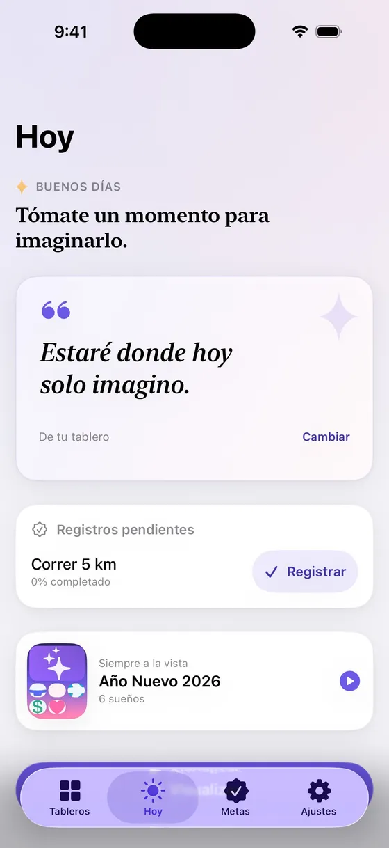 La afirmación de hoy en Wishframe
